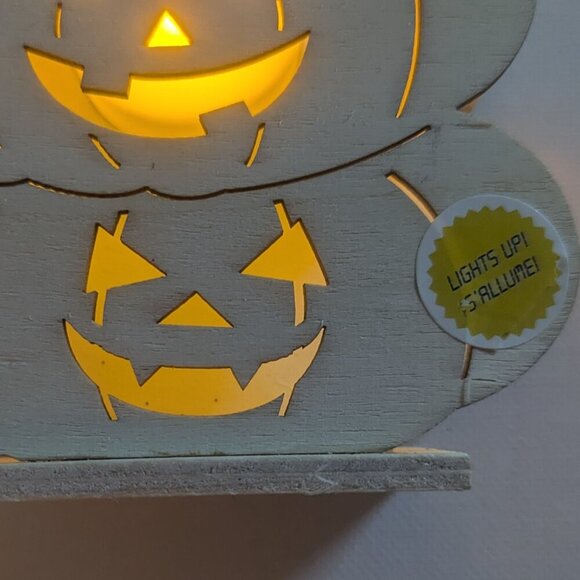 NWT DIY LED Halloween Sign Jack O'Lantern Pumpkin Stack Michaels ArtMinds Crafts - Picture 4 of 13